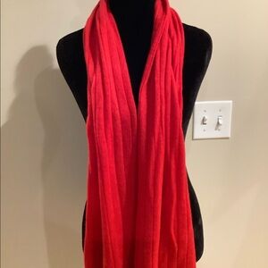 Charter Club Luxury Cashmere Red Ribbed Scarf NWT